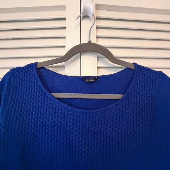 Theory women's Raffina HS Lofty cashmere sweater medium blue - Picture 2 of 8